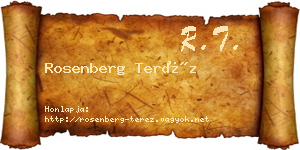 Rosenberg Teréz névjegykártya